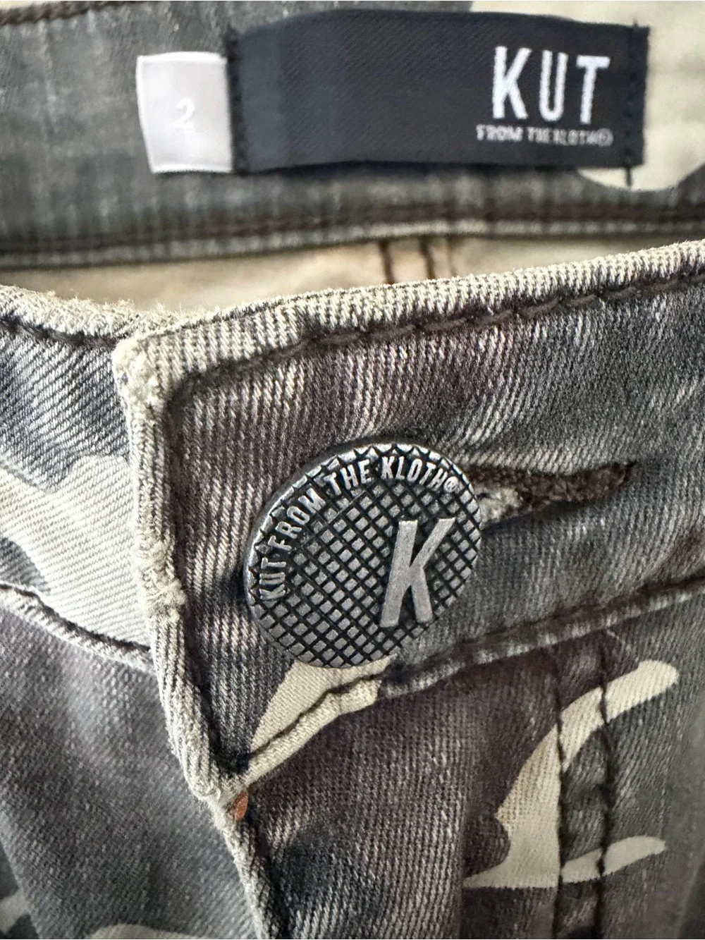 Kut from the Kloth Women's Camo Jeans in Green and Gray